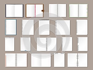 Planers sheets. Notebook papers notepad or copybook recent vector sheets for daily routine notes photo