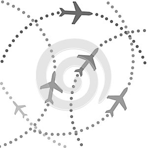 Planes on flight paths