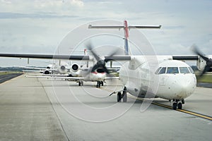 Planes in Line to Takeoff photo