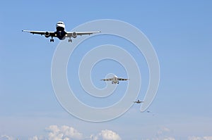 Planes ready to land