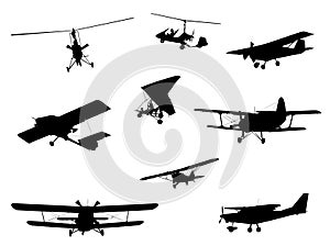 Planes silhouette set