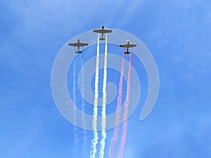 Planes with smoke trail