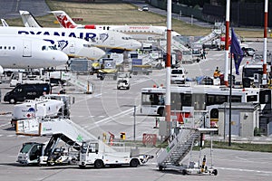 Planes at terminal in Berlin Tegel Airport, TXL