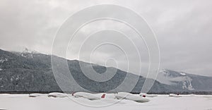 Planes under snow.