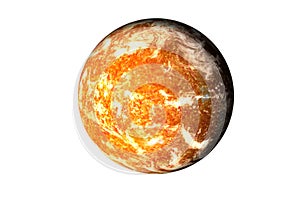 Planet with burning magmatic surface and gas atmosphere isolated