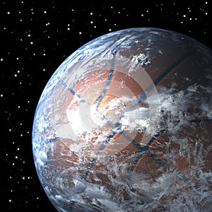 Planet earth as basket ball