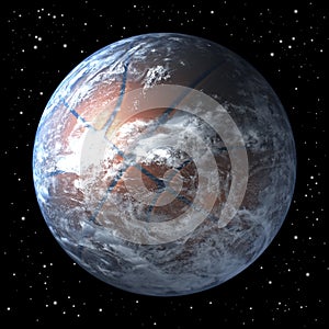 Planet earth as basket ball, centered photo