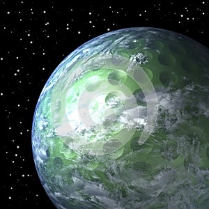 Planet earth as golf ball, closer look