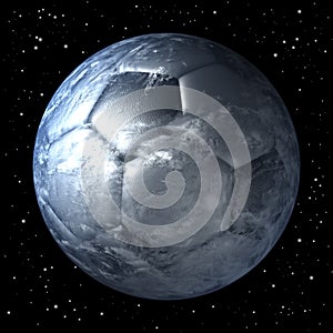 Planet earth as soccer ball