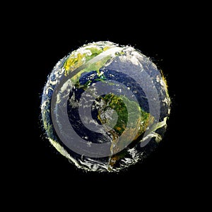 Planet earth as a Tennis ball original image of Earth supplied by NASA