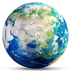 Planet Earth - Asia 3d rendering