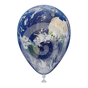 Planet Earth balloon showing Africa, Europe, South America and North America