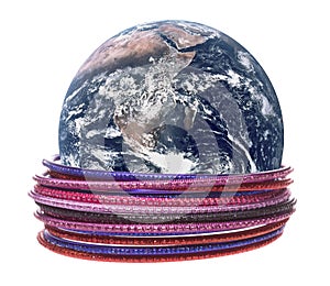 Planet Earth with Bangles Macro Isolated