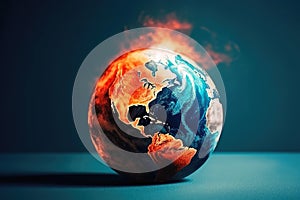 Planet earth in danger climate change concept created with generative AI technology