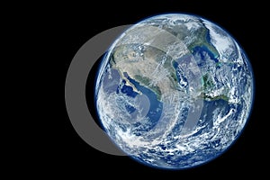 Planet Earth on a dark background. Elements of this image furnished by NASA