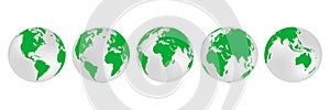 Planet Earth. Earth Day. The Earth, World Map on white background. Vector illustration. EPS 10