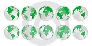 Planet Earth. Earth Day. The Earth, World Map on white background. Vector illustration. EPS 10