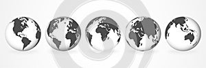 Planet Earth. Earth Day. The Earth, World Map on white background. Vector illustration. EPS 10