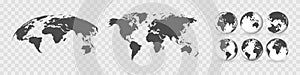 Planet Earth. The Earth, World Map on white background. Map marker. Pointer symbol, pin line. Location sign. Navigation map, GPS,