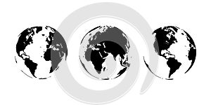 Planet Earth. The Earth, World Map on white background. Vector illustration. EPS 10