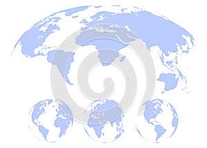 Planet Earth. The Earth, World Map on white background. Vector illustration. EPS 10