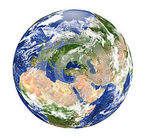 Planet Earth Europe View Isolated