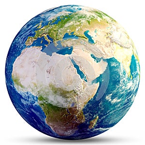 Planet Earth globe 3d rendering
