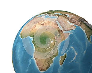 Planet Earth globe - Africa and Middle East