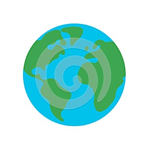 Planet earth globe flat design icon for web and mobile, banner, infographics.