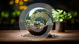Planet Earth Globe made of Soil - World Soil Day Concept