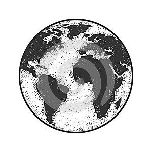 Planet Earth globe sketch vector illustration