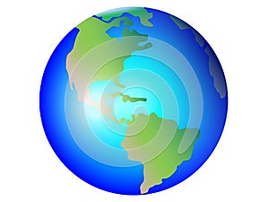 Planet Earth, globe vector image. North and South America. Central America. photo