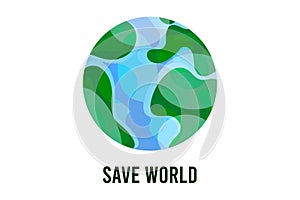 Planet earth icon. Environment concept. Save world. Vector space illustration, flat cartoon. template, great design for
