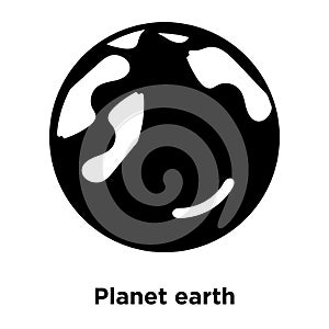 Planet earth icon vector isolated on white background, logo concept of Planet earth sign on transparent background, black filled