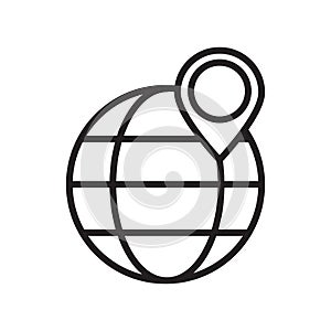 Planet earth icon vector sign and symbol isolated on white background, Planet earth logo concept