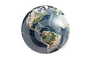 Planet earth isolated on white background.AI generated