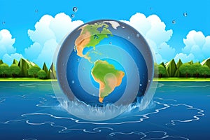 Planet Earth with its abundant water resources