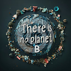 Planet earth made with plastics, garbage and used trash. Problems of the environment due to pollution.