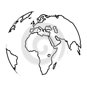 Planet earth map globe