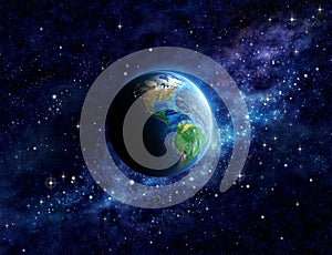 Planet Earth in outer space photo
