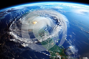 Planet Earth from space. Elements of this image furnished by NASA, space view of the American Ian hurricane in Florida state of