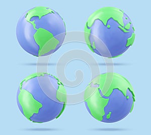 Planet Earth vector icon. Earth day or environment conservation concept. Save green planet concept