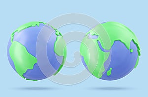 Planet Earth vector icon. Earth day or environment conservation concept. Save green planet concept