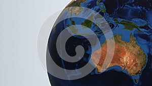 Planet Earth view showing Australia, 3d render