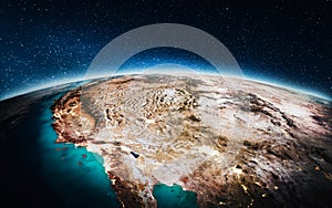 Planet Earth - West USA. Elements of this image furnished by NASA