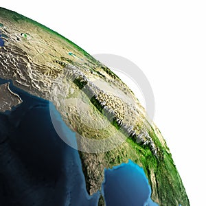 Planet Earth white isolated