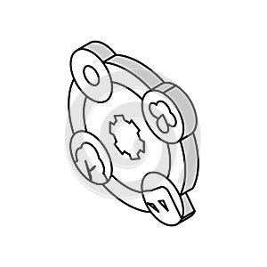 planet ecosystem isometric icon vector illustration