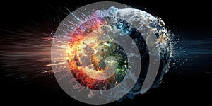 Global Cataclysm: Planet Earth Exploding in Space