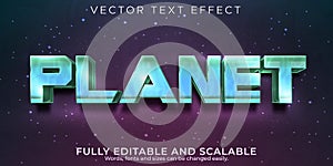 Planet galaxy text effect, editable esport and gamer text style