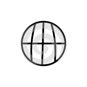 Planet grid circular symbol icon vector sign and symbol isolated on white background, Planet grid circular symbol logo concept
